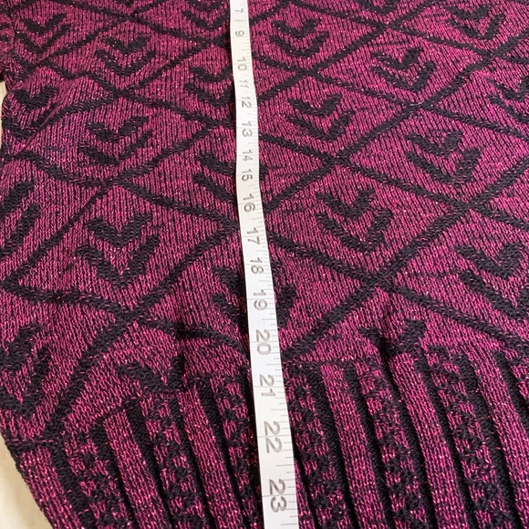 Vintage sweater 70s or 80s purple and black mock turtleneck - Picture 7 of 8